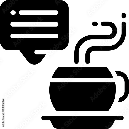 coffee break glyph icon. Strong and solid vector icon for websites, mobile interfaces, presentations, and visual branding. High quality and easy to edit.