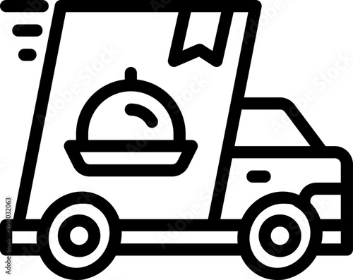 delivery truck line icon. Clean and minimalist vector icon for websites, mobile apps, presentations, and logos. Fully scalable and customizable for any project.