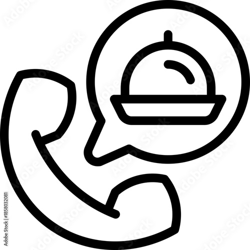 order call line icon. Clean and minimalist vector icon for websites, mobile apps, presentations, and logos. Fully scalable and customizable for any project.