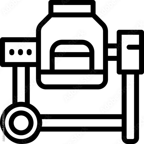 concrete mixer line icon. Clean and minimalist vector icon for websites, mobile apps, presentations, and logos. Fully scalable and customizable for any project.