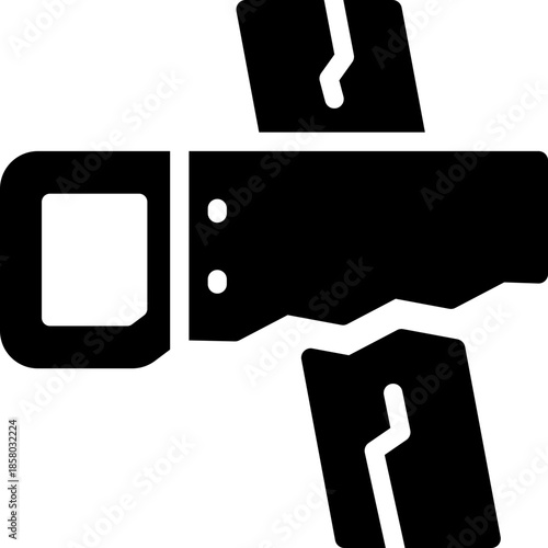 hand saw glyph icon. Strong and solid vector icon for websites, mobile interfaces, presentations, and visual branding. High quality and easy to edit.