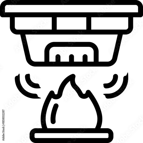 fire alarm line icon. Clean and minimalist vector icon for websites, mobile apps, presentations, and logos. Fully scalable and customizable for any project.