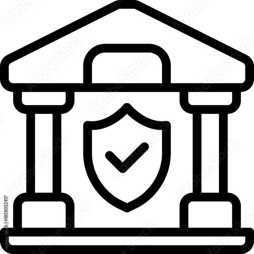 banking line icon. Clean and minimalist vector icon for websites, mobile apps, presentations, and logos. Fully scalable and customizable for any project.