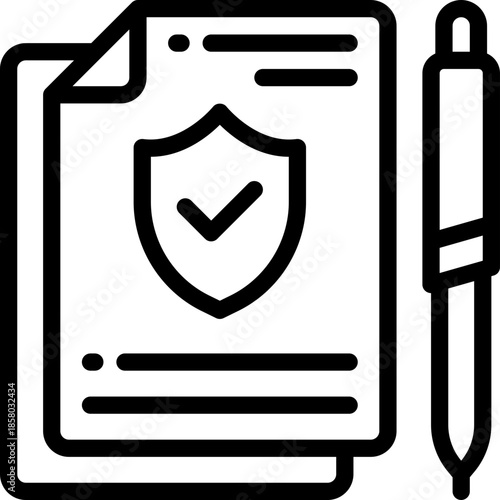 contract line icon. Clean and minimalist vector icon for websites, mobile apps, presentations, and logos. Fully scalable and customizable for any project.