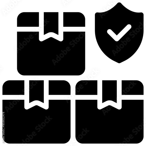 logistic insurance glyph icon. Strong and solid vector icon for websites, mobile interfaces, presentations, and visual branding. High quality and easy to edit.