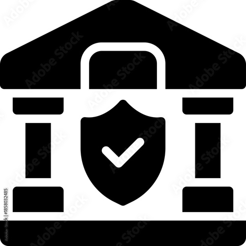 banking glyph icon. Strong and solid vector icon for websites, mobile interfaces, presentations, and visual branding. High quality and easy to edit.