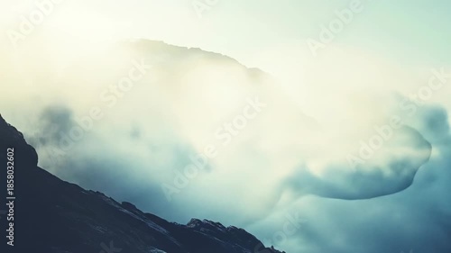 Dramatic ocean wave crashing with sunlight and mist abstract nature concept