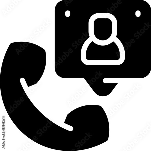 phone call glyph icon. Strong and solid vector icon for websites, mobile interfaces, presentations, and visual branding. High quality and easy to edit.