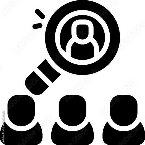 recruitment glyph icon. Strong and solid vector icon for websites, mobile interfaces, presentations, and visual branding. High quality and easy to edit.