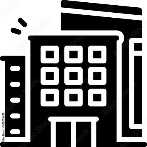 company glyph icon. Strong and solid vector icon for websites, mobile interfaces, presentations, and visual branding. High quality and easy to edit.