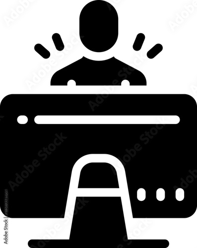 recruitment glyph icon. Strong and solid vector icon for websites, mobile interfaces, presentations, and visual branding. High quality and easy to edit.