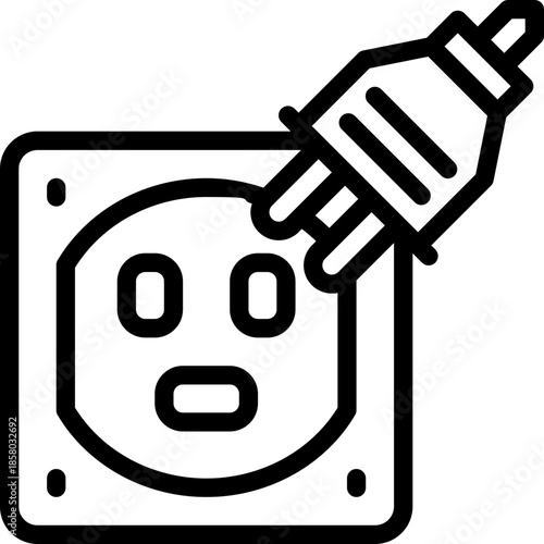 electricity line icon. Clean and minimalist vector icon for websites, mobile apps, presentations, and logos. Fully scalable and customizable for any project.