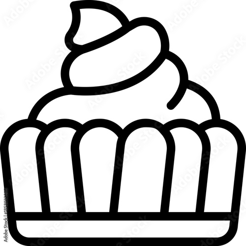 cupcake line icon. Clean and minimalist vector icon for websites, mobile apps, presentations, and logos. Fully scalable and customizable for any project.