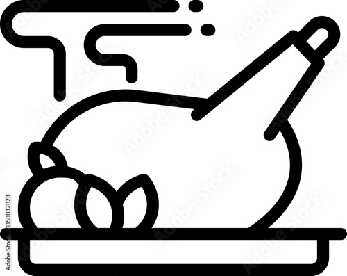 chicken line icon. Clean and minimalist vector icon for websites, mobile apps, presentations, and logos. Fully scalable and customizable for any project.