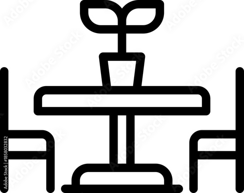 dinner table line icon. Clean and minimalist vector icon for websites, mobile apps, presentations, and logos. Fully scalable and customizable for any project.