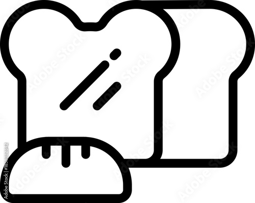 bread line icon. Clean and minimalist vector icon for websites, mobile apps, presentations, and logos. Fully scalable and customizable for any project.
