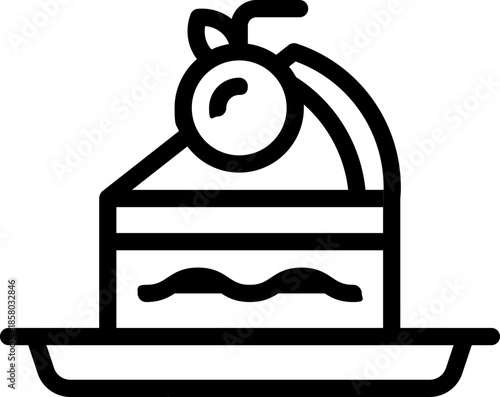 cake line icon. Clean and minimalist vector icon for websites, mobile apps, presentations, and logos. Fully scalable and customizable for any project.