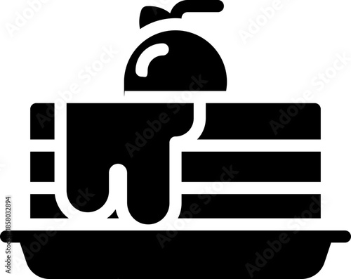 pancake glyph icon. Strong and solid vector icon for websites, mobile interfaces, presentations, and visual branding. High quality and easy to edit.