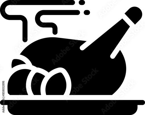 chicken glyph icon. Strong and solid vector icon for websites, mobile interfaces, presentations, and visual branding. High quality and easy to edit.