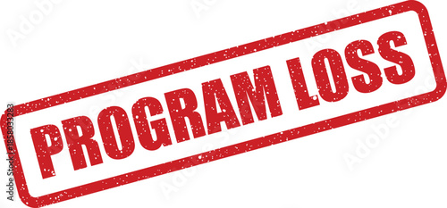 Distressed rubber stamp displaying program loss or deficit outcome vector illustration