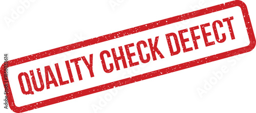 Distressed rubber stamp impression with a warning message indicating a detected flaw or issue