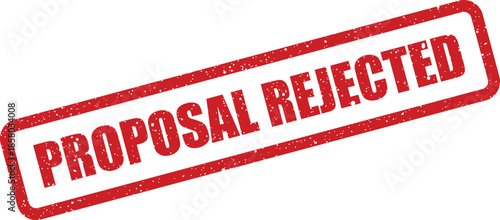 Distressed textured rubber stamp icon displaying PROPOSAL REJECTED message, ideal for business workflow illustrations