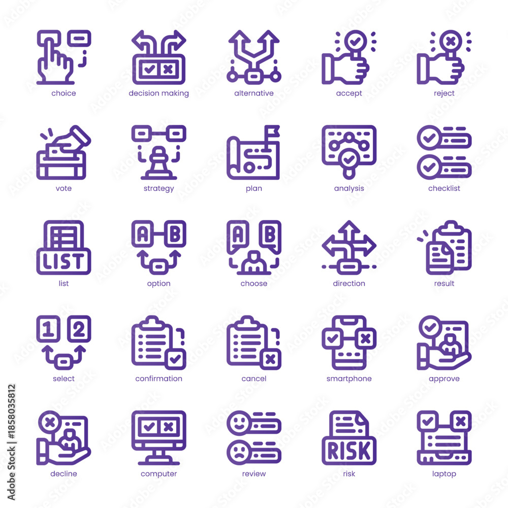Obraz premium Choice Icon pack for your website, mobile, presentation, and logo design. Choice Icon line basic color design. Vector graphics illustration and editable stroke.