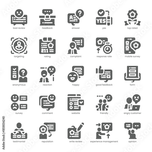 Customer Feedback Icon pack for your website, mobile, presentation, and logo design. Customer Feedback Icon outline design. Vector graphics illustration and editable stroke.