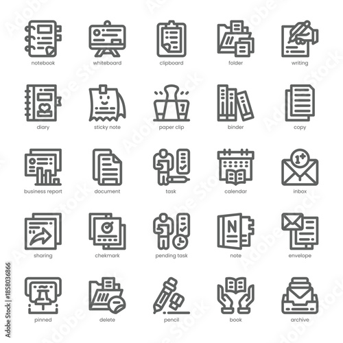 Notes Icon pack for your website, mobile, presentation, and logo design. Notes Icon outline design. Vector graphics illustration and editable stroke.