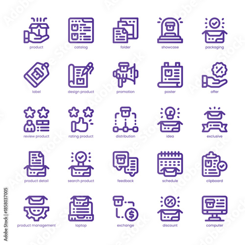 Product Listings Icon pack for your website, mobile, presentation, and logo design. Product Listings Icon line basic color design. Vector graphics illustration and editable stroke.