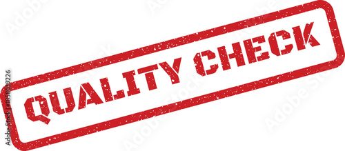 Grungy rubber stamp impression with bold text indicating a required quality evaluation process