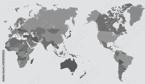 Vector world map on white background