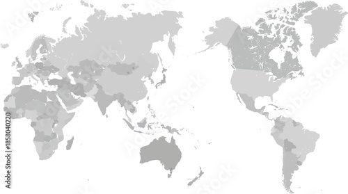 Grey world map. vector illustartion