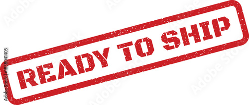 Rectangular red grunge stamp indicating goods are packed and awaiting dispatch for customer delivery