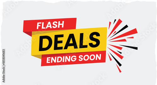 Dynamic flash deals banner on a clean background to announce limited-time offers to customers