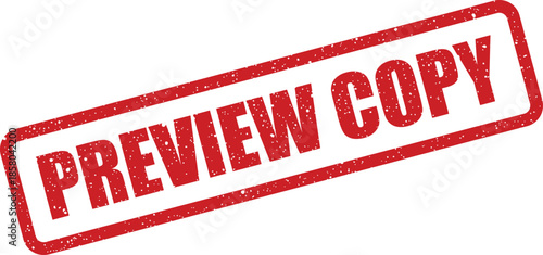 Red distressed rubber stamp symbol featuring PREVIEW COPY text, perfect for document management or printing indications