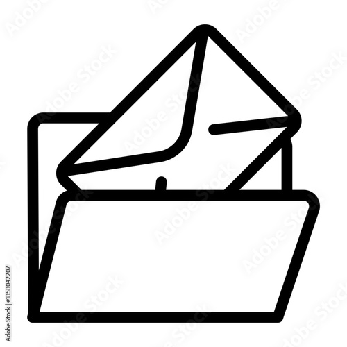 Envelope Communications Email Message Icon from Help and Support Icon Collection (Outline style)