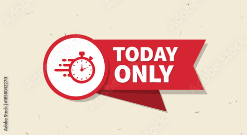 Limited time offer banner with a stopwatch icon on a clean background for marketing design elements