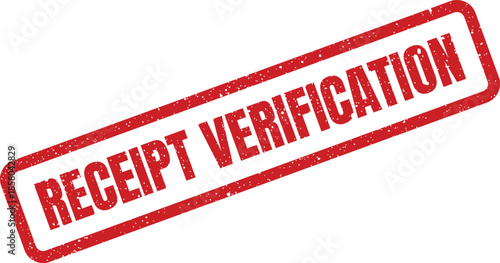 Red grunge rubber stamp mark with bold text stating receipt verification for official document processing