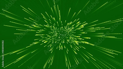 Abstract Green and Yellow Radial Burst: Dynamic High-Speed Particle Explosion Background