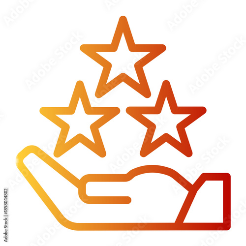 Favorite Stars Rate Evaluation Icon from Help and Support Icon Collection (Outline Gradient style)