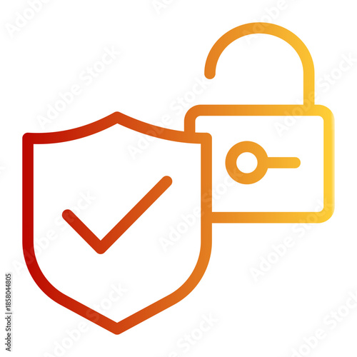 Security Locked Secure Protection Icon from Help and Support Icon Collection (Outline Gradient style)