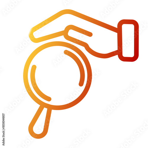 Magnifying Glass Detective Zoom Search Icon from Help and Support Icon Collection (Outline Gradient style)