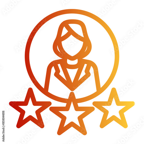 Customer Experience Profile Rate Evaluation Icon from Help and Support Icon Collection (Outline Gradient style)