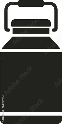 Milk Can Icon Silhouette with Handle milk jug container
