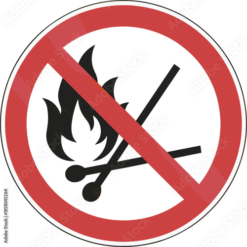 No Open Fire Or Matches Allowed Prohibition Sign Keywords: no fire, matches, prohibition