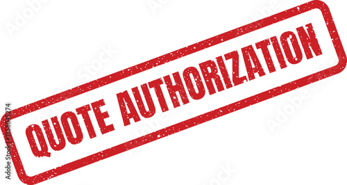 Red rubber stamp effect with distressed texture indicating official quote authorization process approval