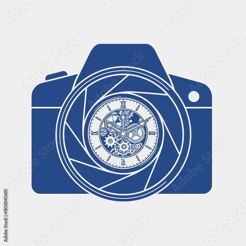 Camera Lens Capturing Time - A Conceptual Fusion of Photography and Temporality.