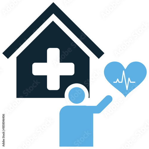 Health fair icon vector for medical expos and wellness events. Ideal for illustrating checkups, fitness promotion, and healthcare awareness.