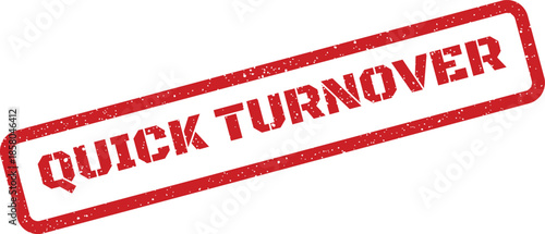 Textured quick turnover rubber stamp symbol for efficient process completion and rapid inventory movement